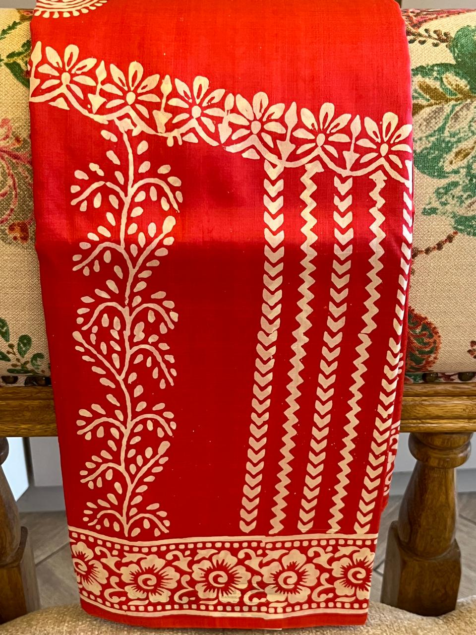 Aruna: Classic Red 3 Ply Bishnupur Pure Silk