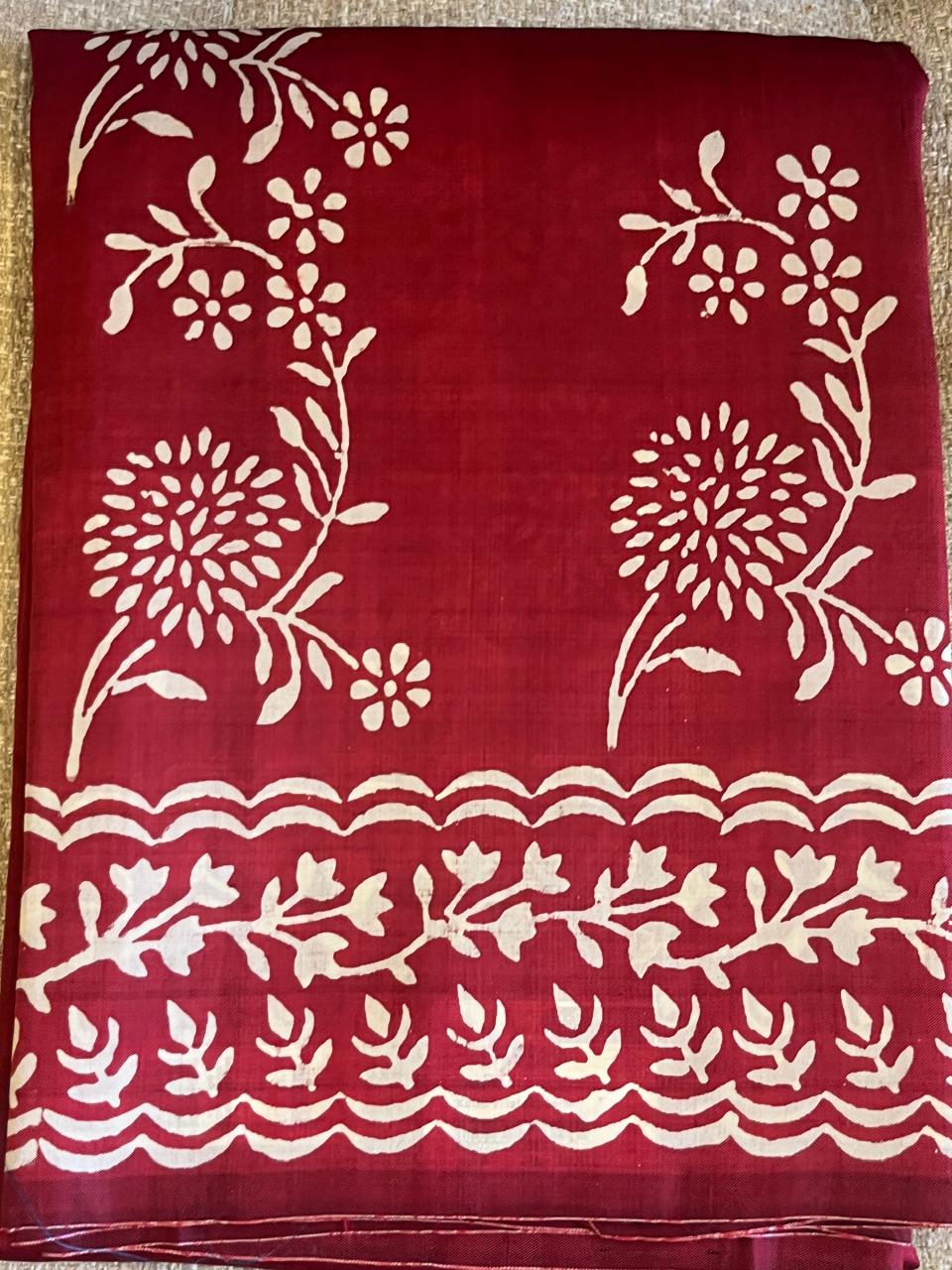 Lali: Ruby Wine 3 Ply Bishnupur Pure Silk