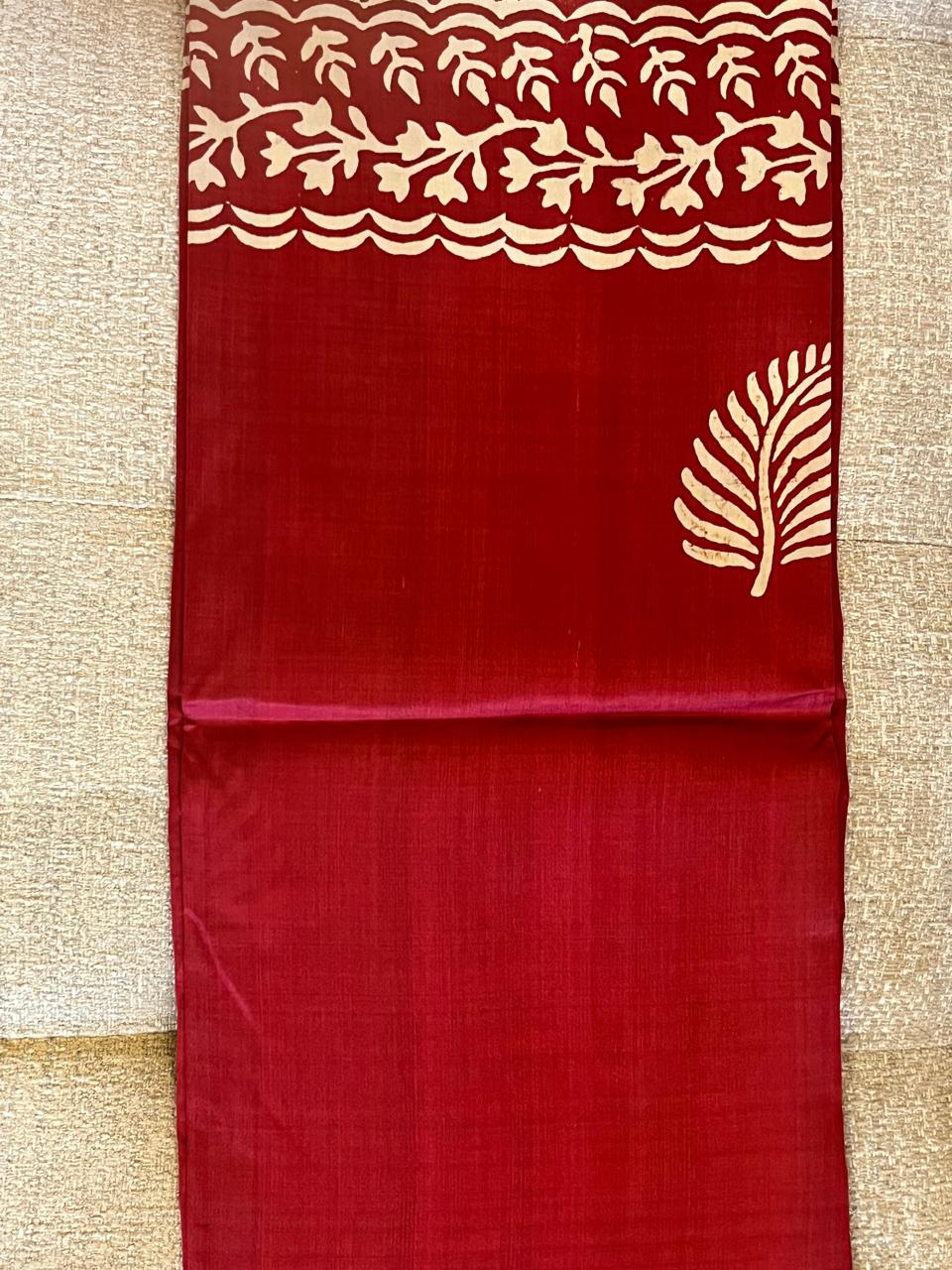 Lali: Ruby Wine 3 Ply Bishnupur Pure Silk