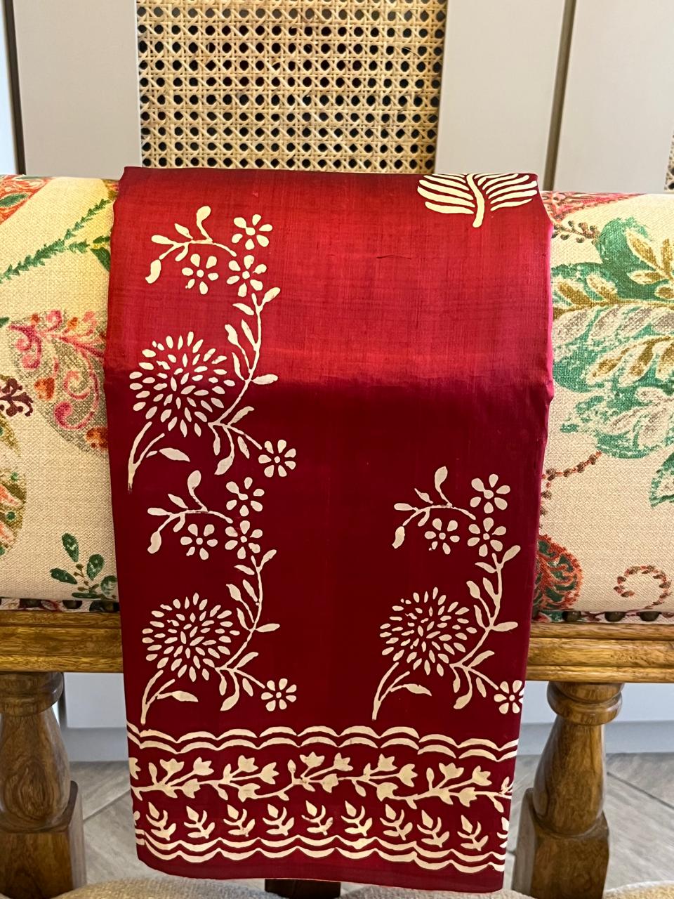 Lali: Ruby Wine 3 Ply Bishnupur Pure Silk