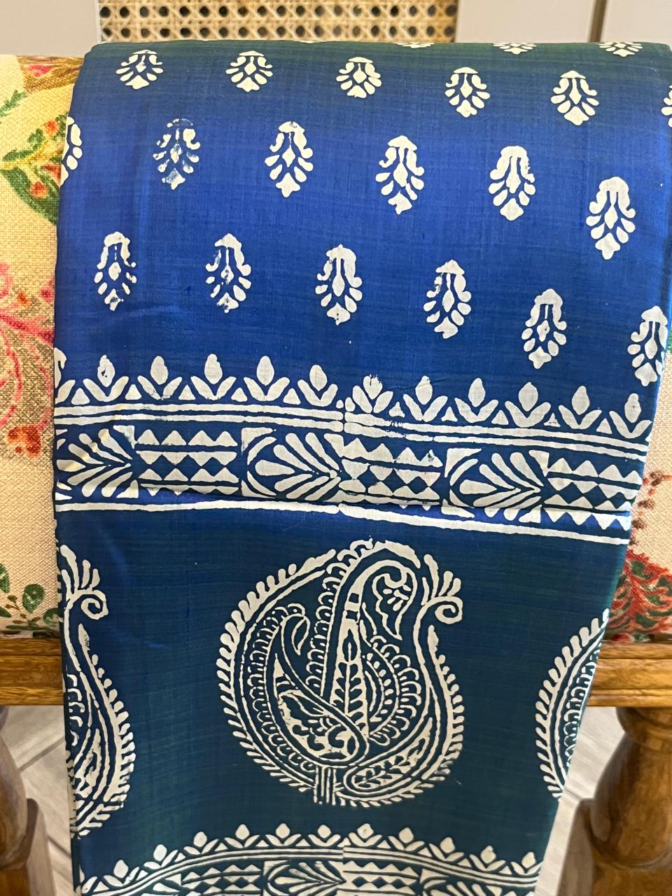 Neeli: Royal Blue 3 Ply Bishnupur Pure Silk