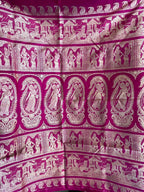 Alta: Rani Pink Baluchari with Gold Butti and Chariot Border
