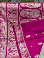 Alta: Rani Pink Baluchari with Gold Butti and Chariot Border