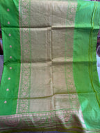 Pallavi: Pure Silk Parrot Green Benarasi