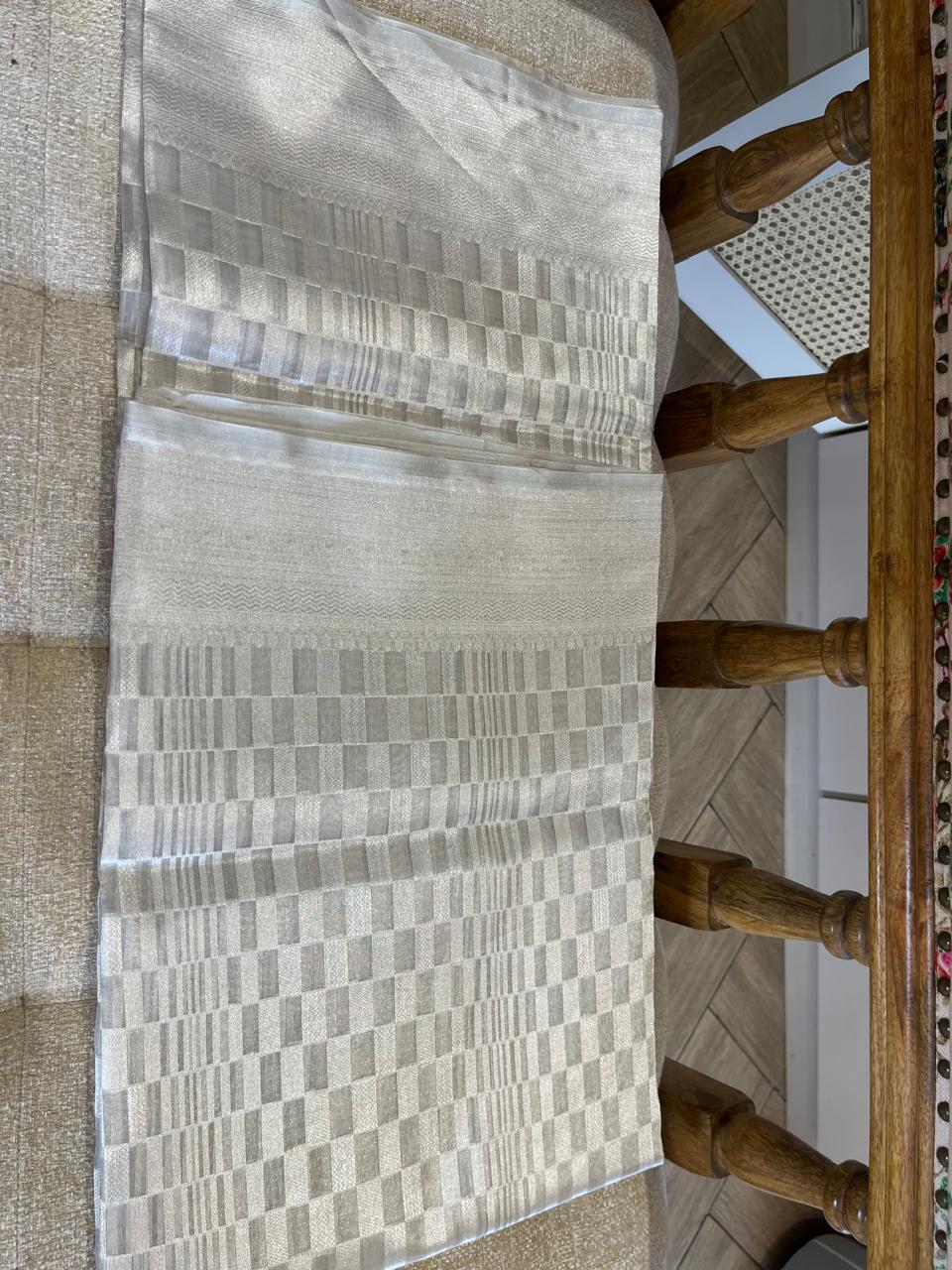 Chandni: Ivory Pure Tissue Banarasi
