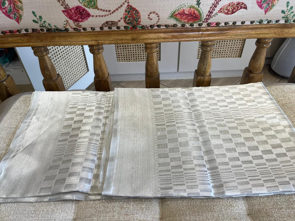 Chandni: Ivory Pure Tissue Banarasi