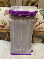 Indulekha: Pure Tissue Banarasi, Purple Selvedge