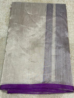Indulekha: Pure Tissue Banarasi, Purple Selvedge