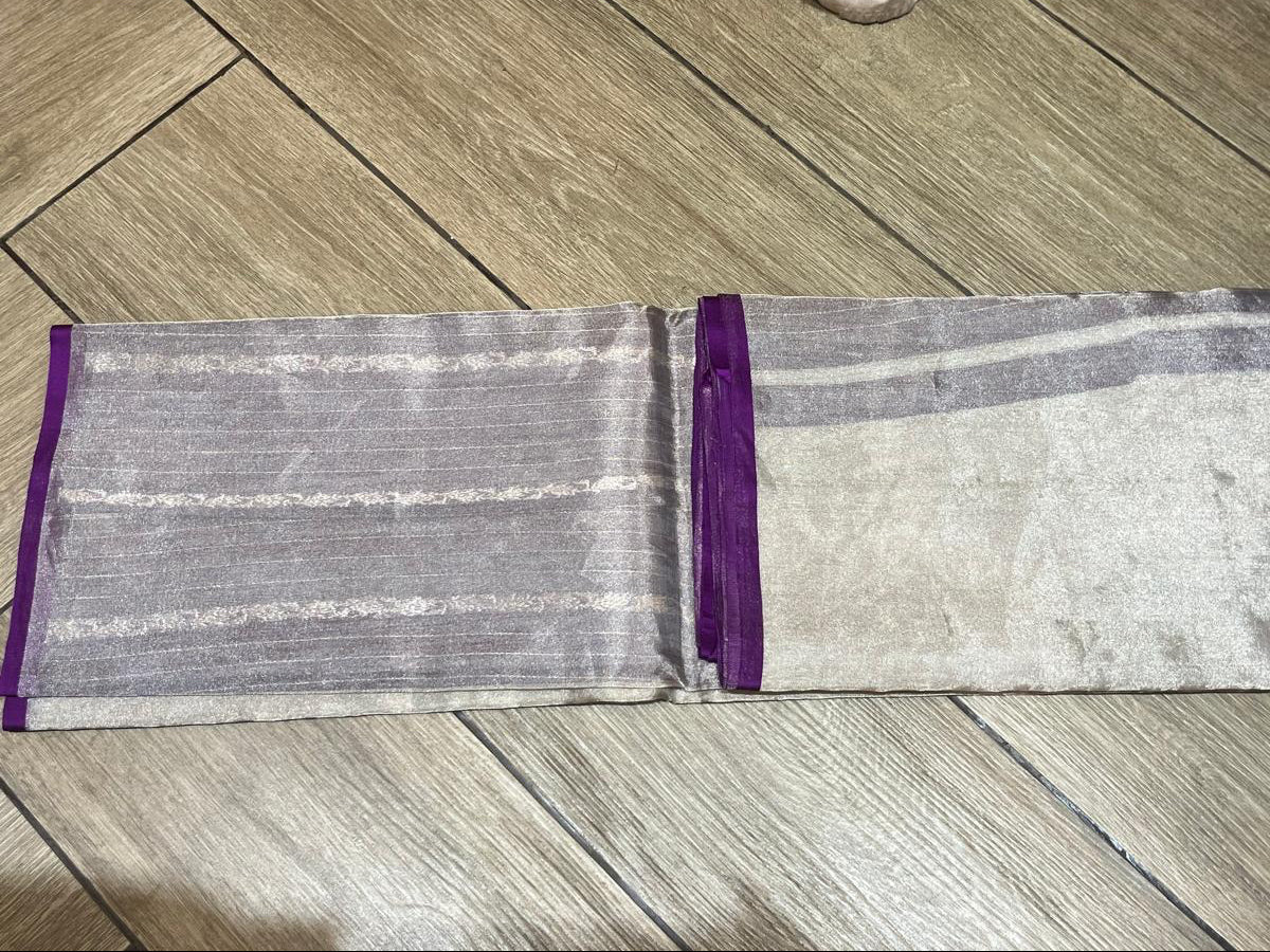 Indulekha: Pure Tissue Banarasi, Purple Selvedge