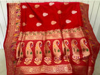Amara: Regal Red Pure Katan Kadhua Benarasi