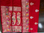 Amara: Regal Red Pure Katan Kadhua Benarasi