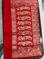 Amara: Regal Red Pure Katan Kadhua Benarasi