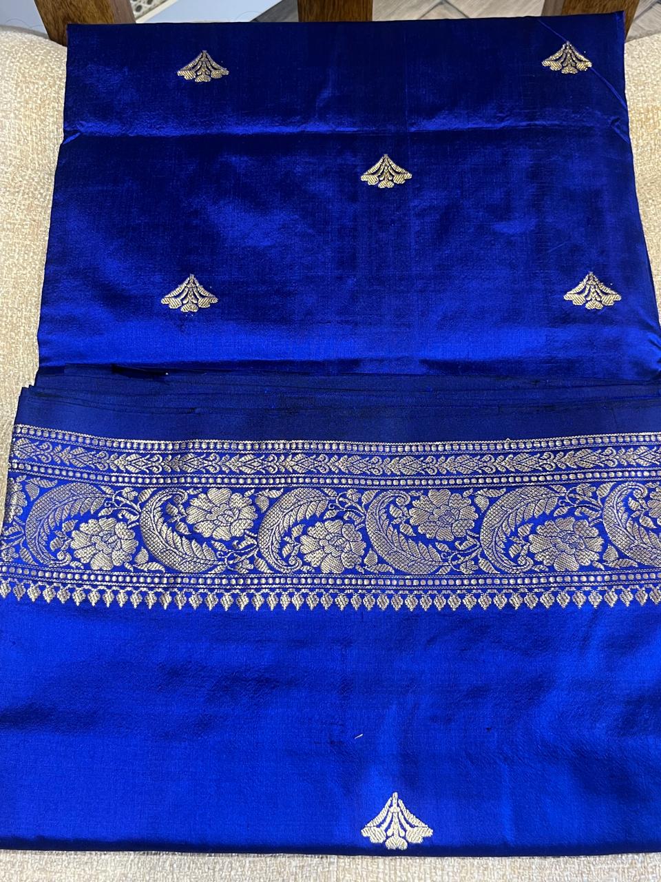 Ishani: Royal Blue Katan Silk Kadhuwa Benarasi