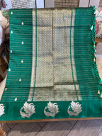 Haritha: Lightweight Silk Banarasi, Peacock Border