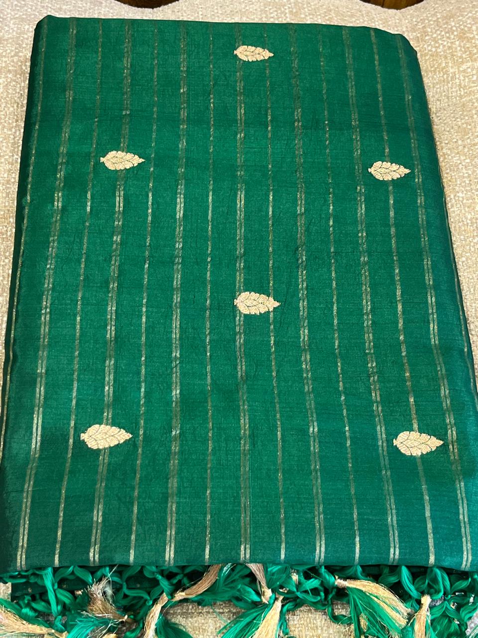 Haritha: Lightweight Silk Banarasi, Peacock Border
