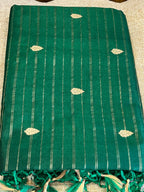 Haritha: Lightweight Silk Banarasi, Peacock Border