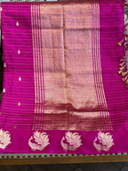 Kalapi: Lightweight Silk Banarasi, Peacock Border