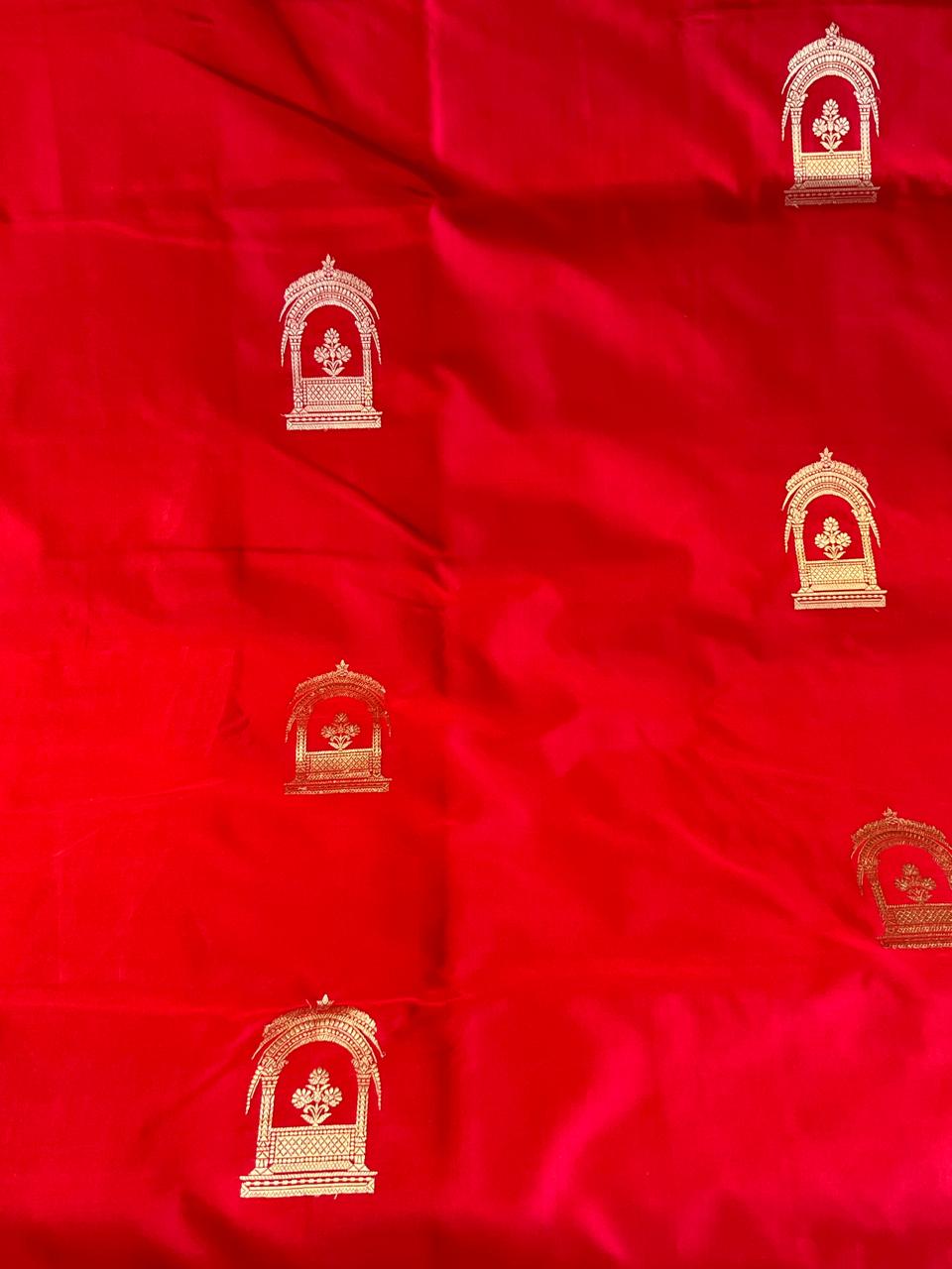 Jasmine: Love Red Palki Buti Kadhua Banarasi