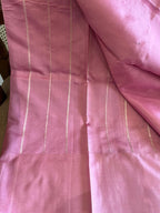 Sharmili: Silver Paisley Buttis on Blush Pink Banarasi