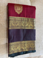 Anaar: Deep Maroon Kanjeevaram with Korvai Gap Border