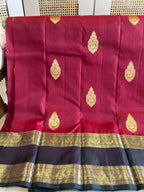 Anaar: Deep Maroon Kanjeevaram with Korvai Gap Border