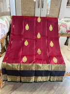Anaar: Deep Maroon Kanjeevaram with Korvai Gap Border