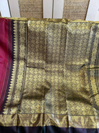 Anaar: Deep Maroon Kanjeevaram with Korvai Gap Border