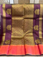 Ashwini: Purple Kattam Kanjeevaram, Korvai Coral Border