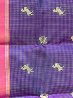 Ashwini: Purple Kattam Kanjeevaram, Korvai Coral Border