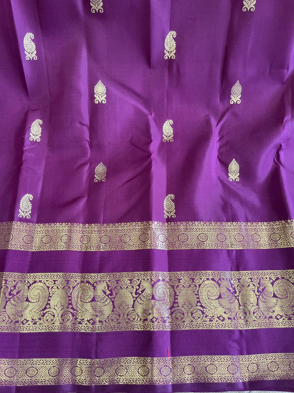 Oodha: Reta Pett Border, Deep Purple Kanjeevaram