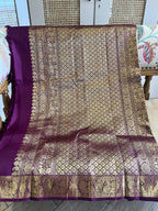 Oodha: Reta Pett Border, Deep Purple Kanjeevaram