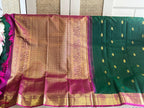 Panna: Emerald Green Kanjeevaram with Wide Magenta Border