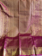 Panna: Emerald Green Kanjeevaram with Wide Magenta Border