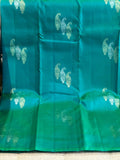 Morpankhi: Peacock-Teal Borderless Kanjeevaram