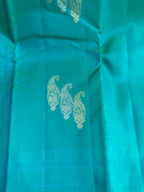Morpankhi: Peacock-Teal Borderless Kanjeevaram