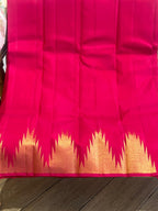 Gulal: Rani Pink Kanjeevaram with Temple Gold Border