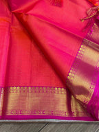 Prabala: Korvai Border, Coral-Pink Vairaoosi Kanjeevaram