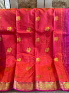 Prabala: Korvai Border, Coral-Pink Vairaoosi Kanjeevaram