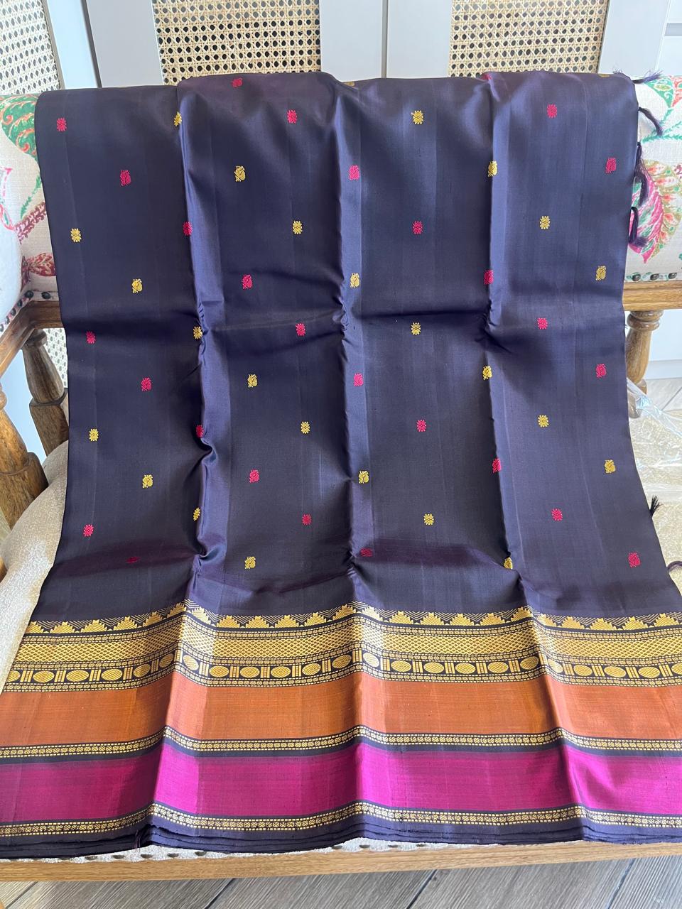 Rusha: Zero Zari 9 to 9 Pure Kanjeevaram Silk