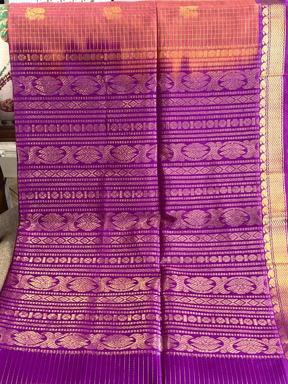 Arunima: Kattam Silk Cotton Kanjeevaram