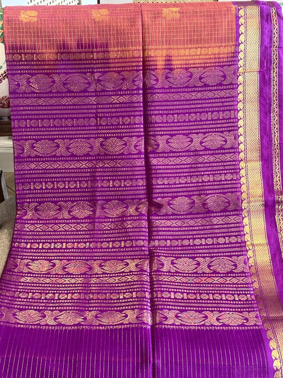 Arunima: Kattam Silk Cotton Kanjeevaram