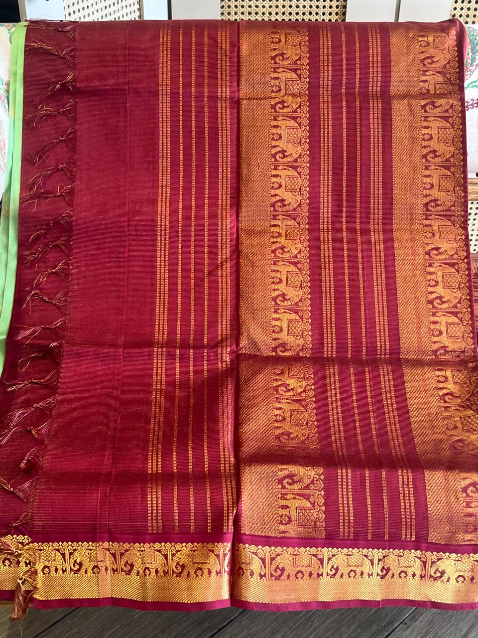 Manjari: Silk Cotton Kanjeevaram, Yaanai Border
