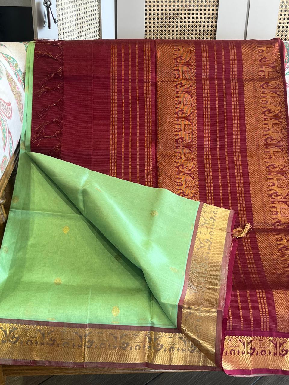Manjari: Silk Cotton Kanjeevaram, Yaanai Border