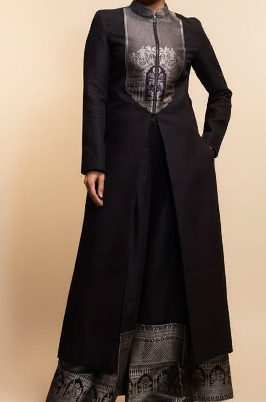 Syaahi Katan Silk Kadhua Butti Coord Fabric