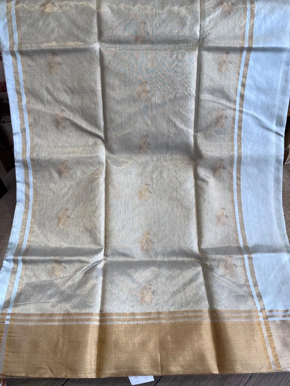 Pihu: Pure Silk Ice Blue Chanderi