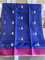 Chakori: Pure Silk Ink Blue Chanderi