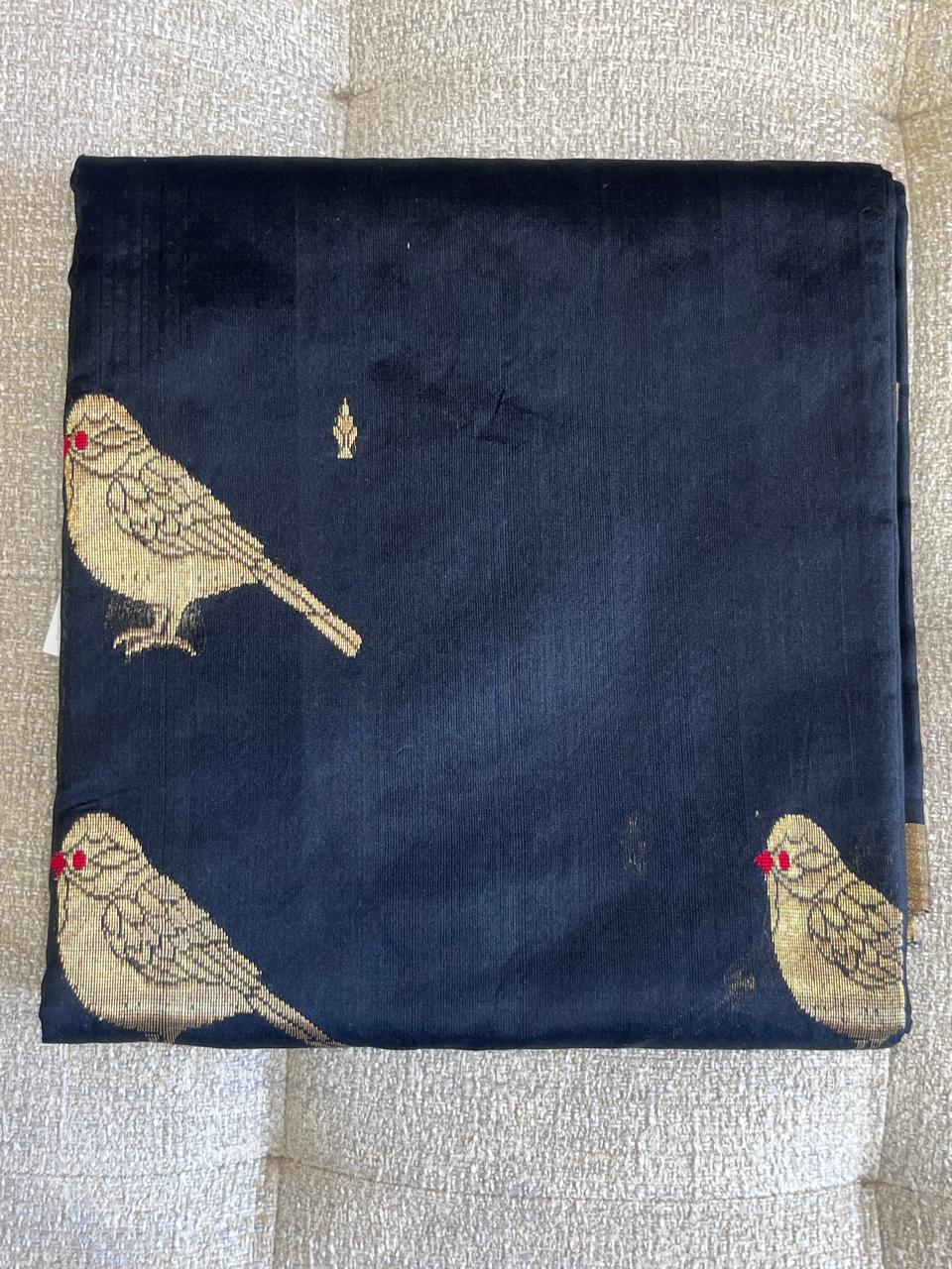 Rajeshwari: Pure Silk Black Chanderi