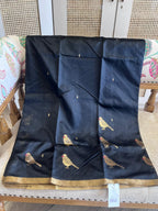 Rajeshwari: Pure Silk Black Chanderi