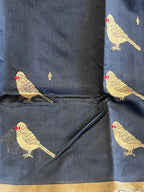 Rajeshwari: Pure Silk Black Chanderi