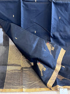Rajeshwari: Pure Silk Black Chanderi